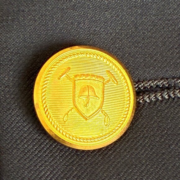 Lauren Ralph Lauren Sport Coat Mens 39 Short Navy Wool Gold Button Blazer Vented - Picture 8 of 10